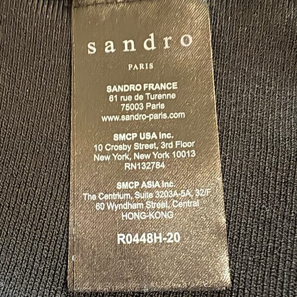 Sandro Black Rocket Contrast Polka Dot Collared Mini Dress Size 4 - Picture 5 of 9